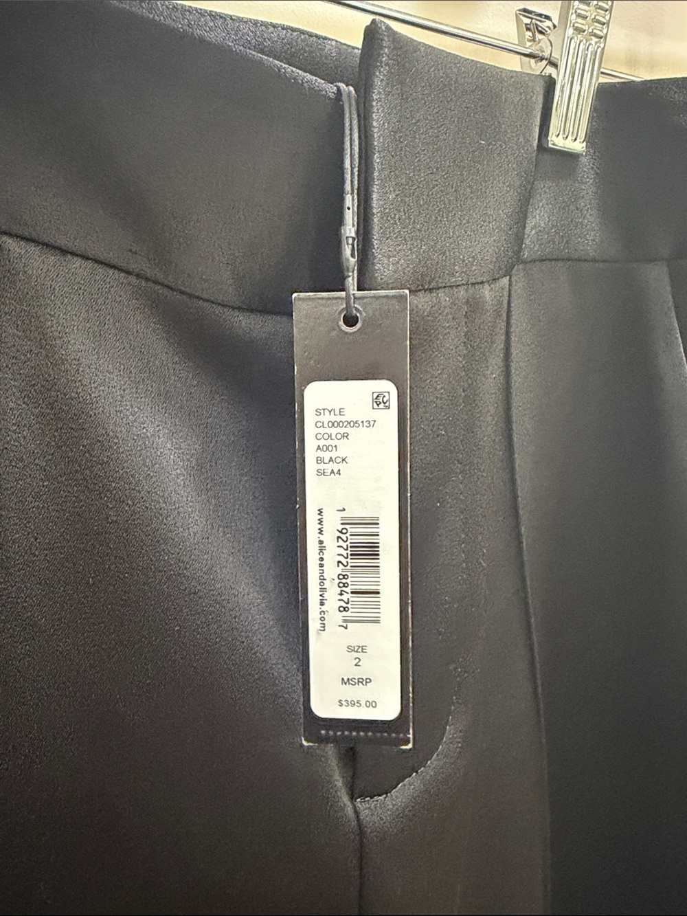 Alice + Olivia Black Wide-Leg Trousers - Picture 2 of 4